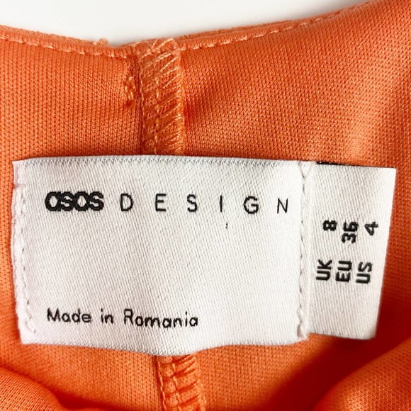 ASOS DESIGN SWISS DOT MINI DRESS CORAL - Picture 7 of 8